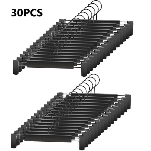 10/20/30/60 Pack Clothes Pants Hangers With 360 ° Swivel Hooks, Adjustable Clips - Picture 10 of 11