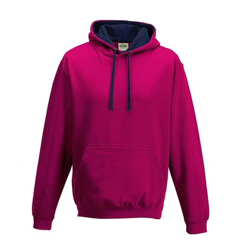AWDis Just Hoods Varsity CONTRAST HOODED SWEATSHIRT Two Tone Colour Hoodie JH003 - Picture 20 of 52