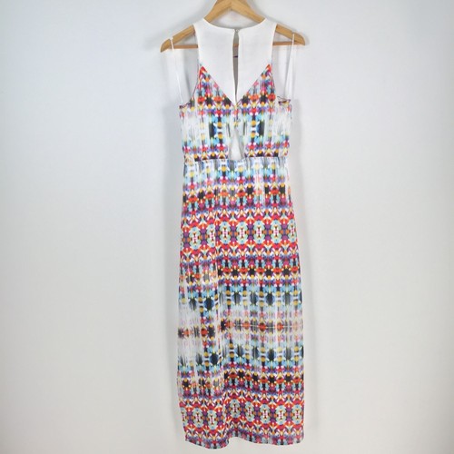 Wish womens dress size 8 maxi multicolour geometric sleeveless 076108 - Picture 7 of 10