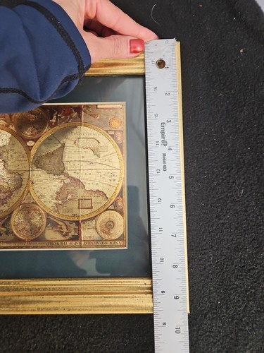 Golden Foil A New And Accvrat Map Of The World Framed Picture 1651 *MATTED* - Picture 9 of 9