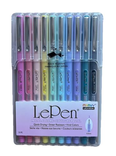 Marvy Uchida Le Pen Vivid Colors Fine Tip 0.3mm Set Of 3 Pastel, Bold, Bright - Picture 4 of 4