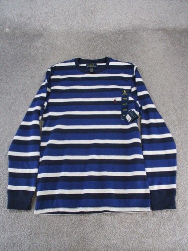 Polo Ralph Lauren Hemd Herren Mittelblau Weiß Nachtwäsche Baumwolle Neu