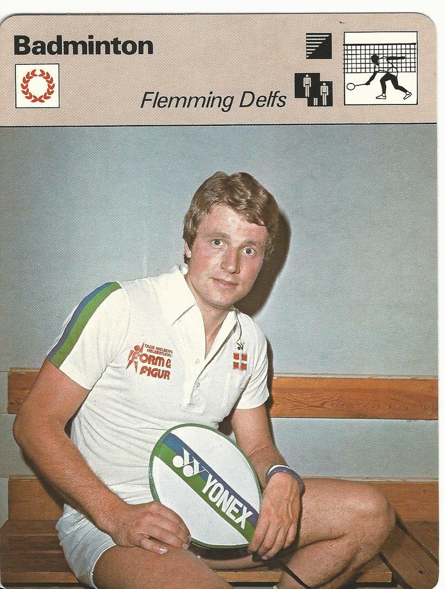 1977-79 Sportscaster Card, #47.14 Badminton, Flemming Delfs