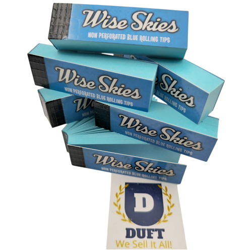 Wise Skies Blue Premium Rolling Filter Tips Roach Card Natural Vegan 1 5 10 Box - Picture 4 of 18