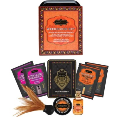 WEEKENDER TIN KIT TROPICAL MANGO MASSAGE OIL - KAMASUTRA COSMETICS