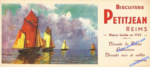 Lot 10 buvards anciens BISCUITERIE PETITJEAN publicité pub bateaux animaux chiot - Picture 6 of 11