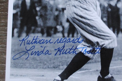 BABE RUTH PHOTO SIGNED BY GRANDAUGHTER LINDA RUTH TOSETTI & BALL SIGNED PSA/DNA! - Picture 5 of 11
