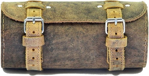 Genuine Leather Bicycle Saddle Bag Utility Tool Box kit vintage handmade stich - Picture 35 of 59