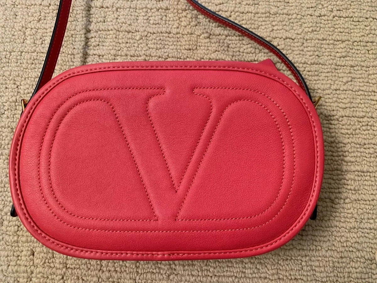 New - Valentino Garavani V logo-go Small Calfskin Cross Body Bag