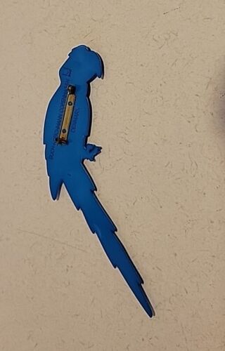 Vintage Parrot Bird Blue Plastic Pin Brooch Buch-Deichmann Denmark Modern 1980’s - 第 2/5 張圖片