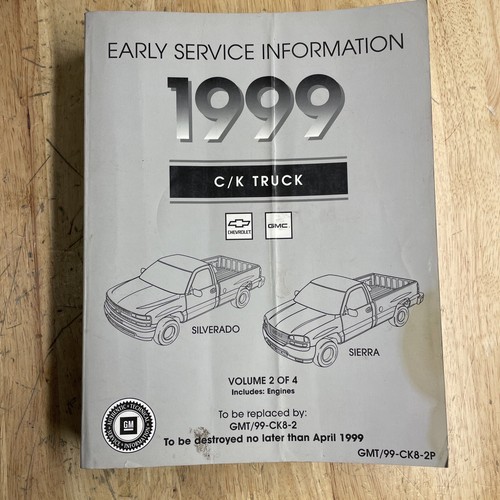 1999 Chevrolet GMC C/K Preliminary Truck Shop Service Repair Manual Books 1&2 - Bild 3 von 10