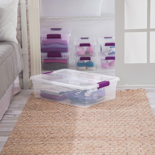 Sterilite 32 Quart Clear View Storage Container Tote w/ Latching Lid, (12 Pack) - Picture 4 of 10