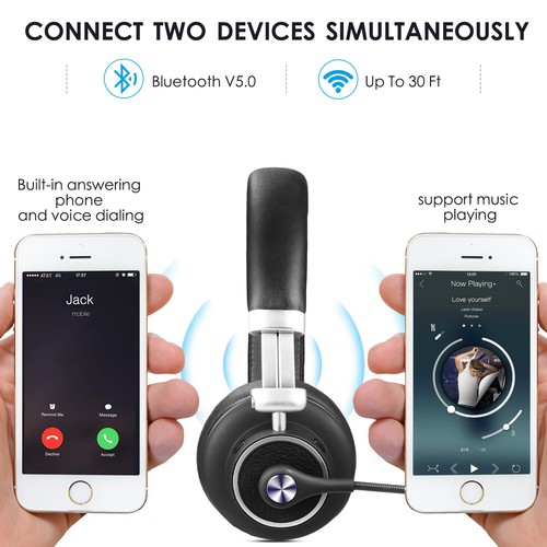 Auriculares inalámbricos Bluetooth con cancelación de ruido auge superior con micrófono - Imagen 5 de 12