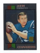 2000 Topps Chrome Football R17 Johnny Unitas Reprint "1973 Topps"