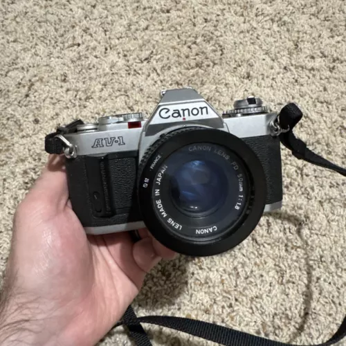 Canon AV-1 35mm Film Camera + FD 50mm f/1.8 Lens - Parts/Repair