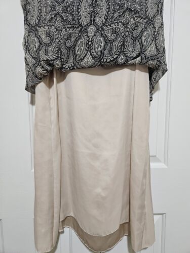 MAX STUDIO Sheath Dress BEIGE/BLACK Lined Round Neck Sleeveless SIZE M/ NWOT - Picture 4 of 5