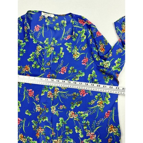 Rose & Olive 2X Top Floral Print Kimono Open Front Lightweight Blue Flowers - Bild 7 von 8