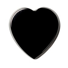 Natural Extra Fine Black Onyx - Heart Buff Top Cabochon - Brazil - AAA Grade