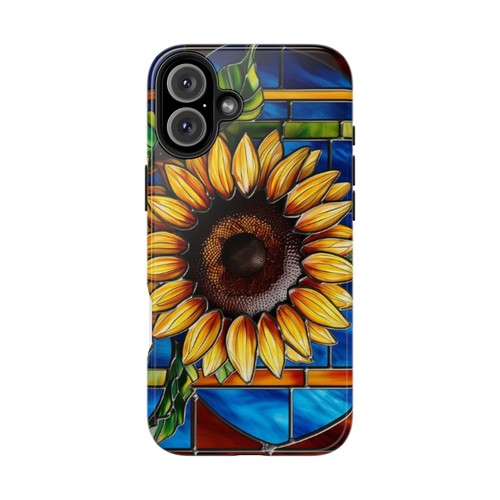 Handyhülle Sonnenblume, Floral Phone Cover, Buntglas-Stil - Bild 2 von 69