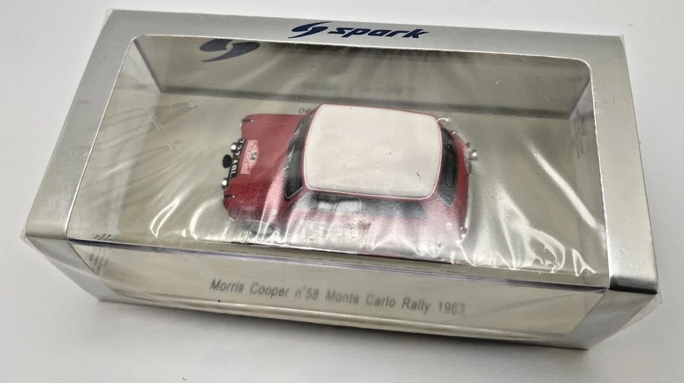 New Old Stock "Vintage" 1963 Morris Cooper, 1:43 Scale, Red/White, S1190,Spark - Image 2 of 4