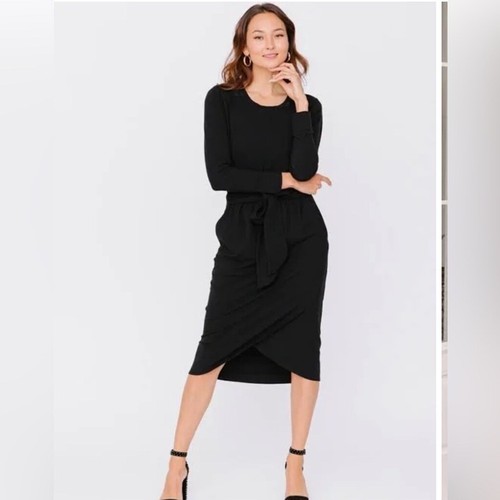 Smash + Tess Black Rebecca Sheath Long Sleeve Dress