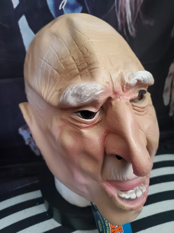 Vintage 1992  Cesar Vinyl BALDY old Man  Halloween Mask With Tag New Bald Old  - Image 3 of 4