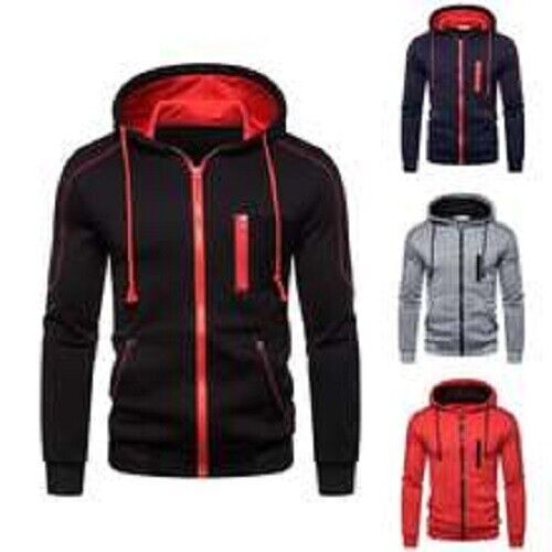 Herren Tasche Strickjacke mit Kapuze Strick Reißverschluss Pullover Sweatshirt - Bild 1 von 6