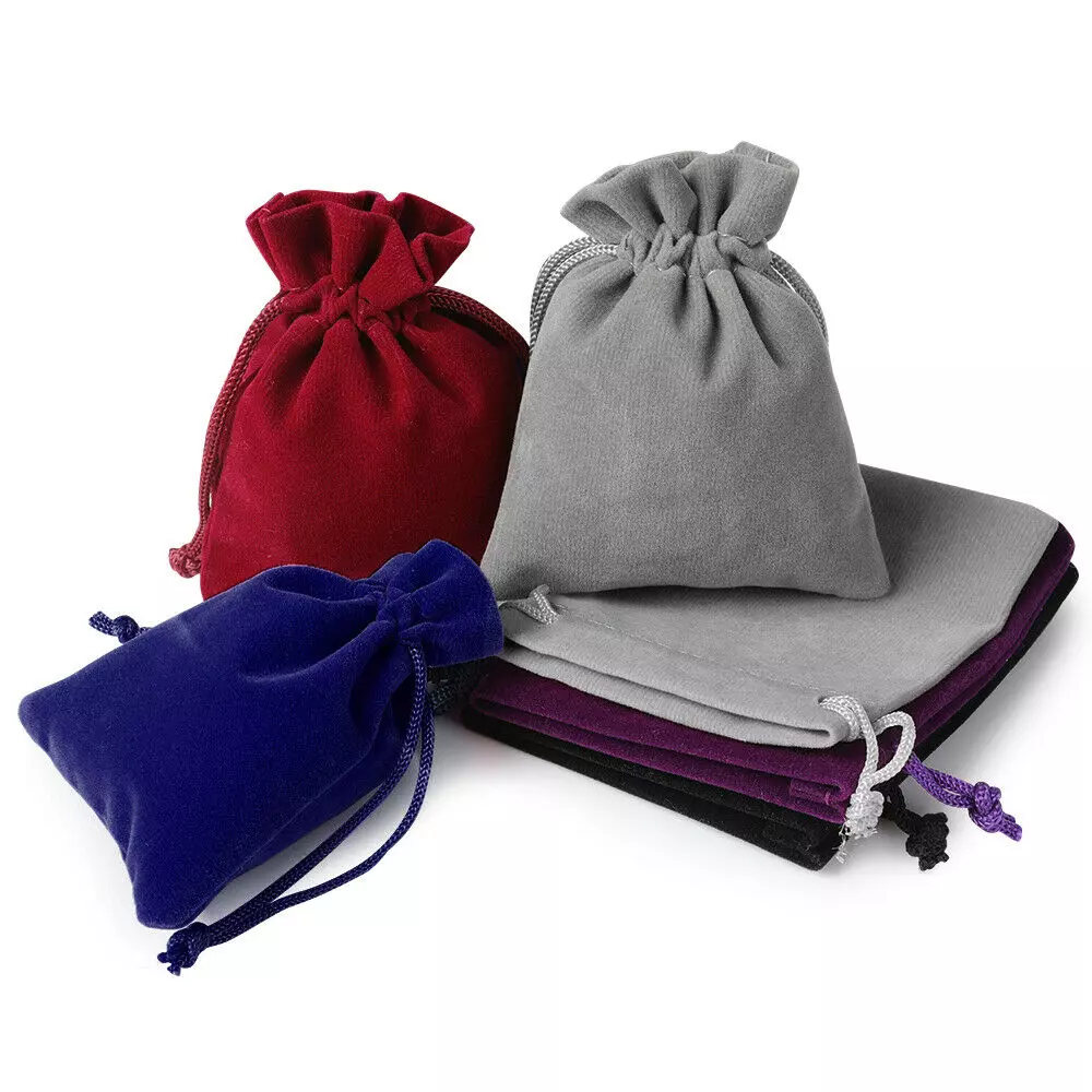 100-1000Pcs Velvet Gift Bags Drawstring Jewelry Pouches Candy Bag Wedding  Favor