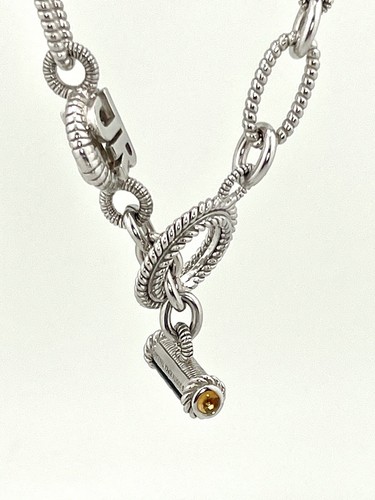 Judith Ripka Sterlingsilber strukturiert Rauchquarz 22" Knebelkette Halskette - Bild 3 von 5