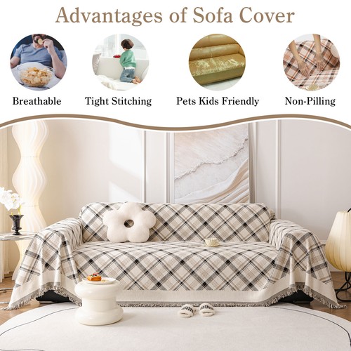 Chenille Couch Covers Soft Sofa Towel Blanket Anti-Slip Double Sided Slipcovers - Picture 24 of 35