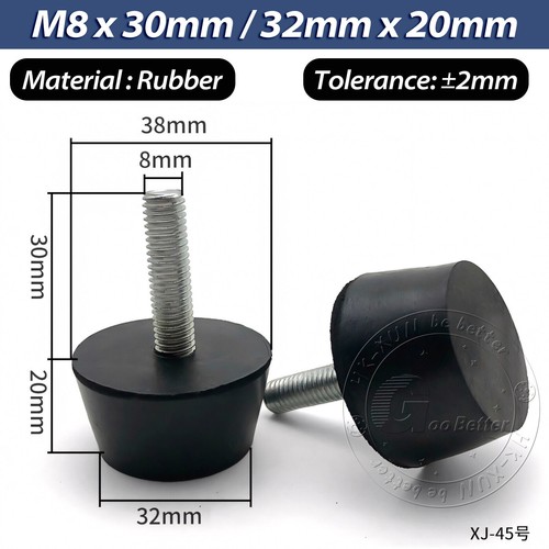 M6 - M10 Gummi verstellbare Füße Schraube Bolzen Nivellierfuß Maschine Möbelfüße - Picture 45 of 64