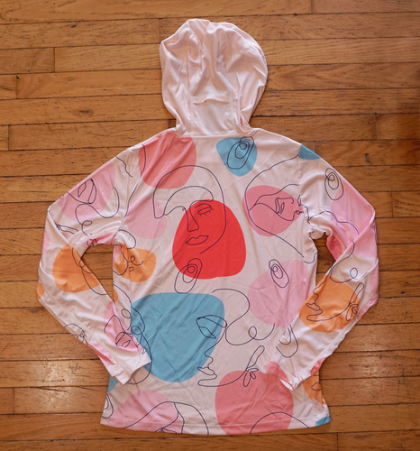 Women's Sz Med Weligu Sun Protection UPF 50+ Long Sleeve Hoodie Pink Lightweight - Picture 2 of 7