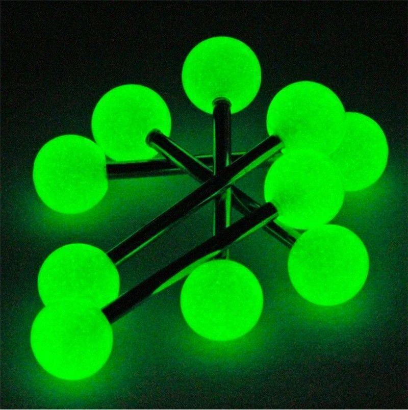 10x Glow In The Dark Tongue Bars Piercing Flexible Bar Tounge Nipple jewelry UK - Image 2 of 4