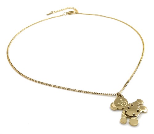 Collana da donna girocollo con orso orsetto in acciaio inox collanina catenina a - Foto 18 di 24
