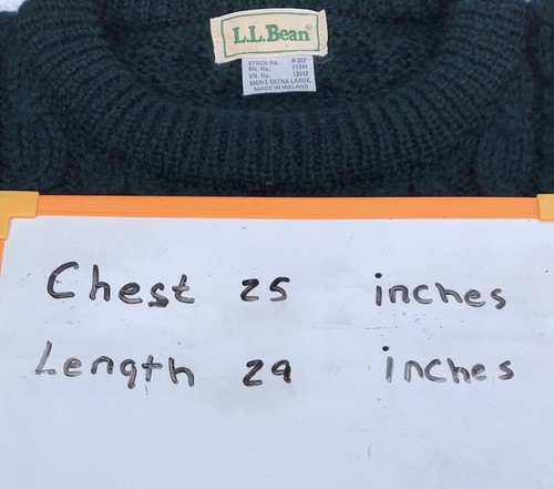 L.L. Bean Vintage Irish Cable Fisherman Men’s Sweater Made In Ireland Sz XL EUC - Bild 7 von 8