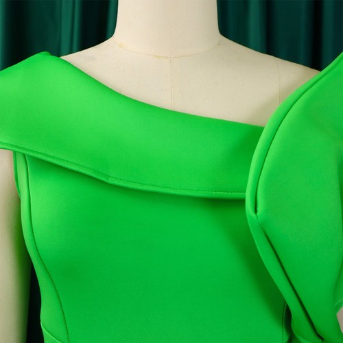 One Shoulder Brautjungfernkleider A-Linie Rüschen Formell Partykleid Fischschwanzkleid - Bild 43 von 44