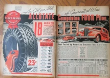 Vintage Sears Catalog Pages ALLSTATE HERCULES TIRES 1938 print Advertisement (M)