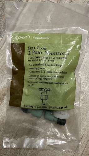 Orbit DripMaster 67030 2-Port Full-Flow Manifold - 1/2 or 1/4 Shrub Sprinkler