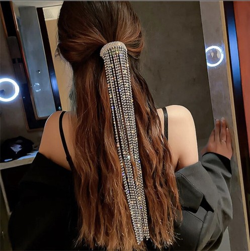Strass Haarnadel lange Quaste Kristall Haar Zubehör Bankett Schmuck - Bild 2 von 6
