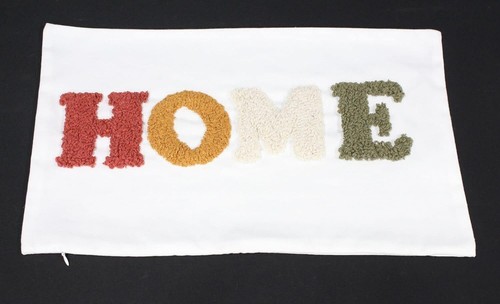 Kissenhülle Kissenbezug "HOME" weiß / bunt, 50x30 cm, Deko Kissen Bezug - Bild 3 von 6