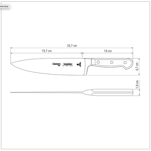Tramontina Century Knives Stainless Steel Blade Reinforced Polycarbonate Handle - Picture 8 of 17