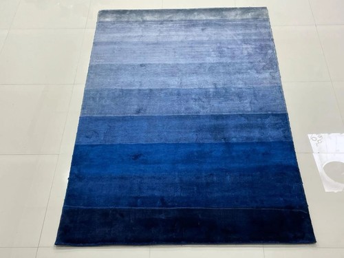 140x200 Rug | Hand Loom Handmade Modern Luxury Viscose Rug Blue Home Office rug - Picture 2 of 2