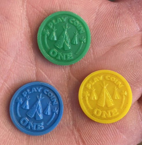 (3) Vintage Native American Chief 1 Play Coin Plastic Toy Currency Money Lot C9 - Picture 4 of 5