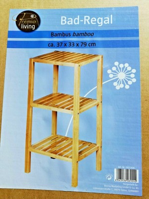Bad Regal Badregal Bambusregal Standregal Ablage Bambus 3 Ebenen 79 x