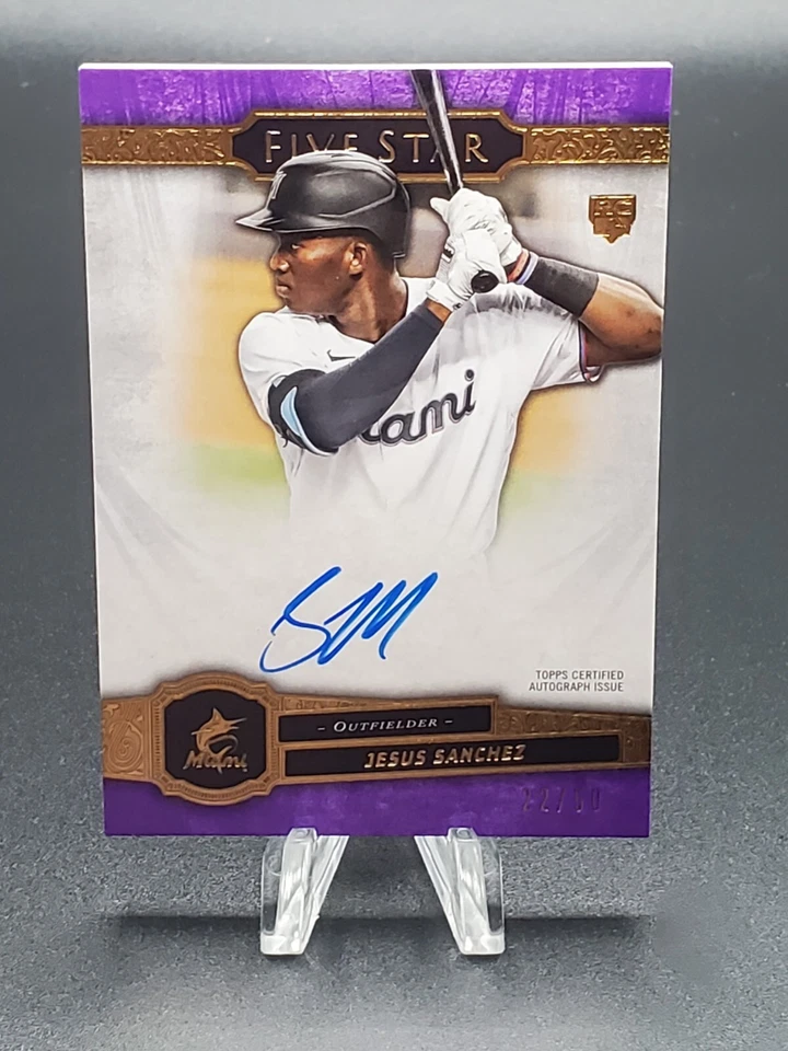 Jesus Sanchez 2021 Topps Five Star Auto Rookie #'d/50 Purple Parallel Marlins RC - Image 2 of 4