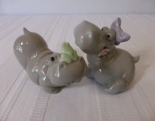 NAO By LLADRO SPAIN porcelain figurines HIPPOS IN LOVE 1998 Hippopotamus Pair - Picture 4 of 10