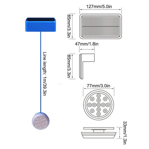 4x RGB Poolbeleuchtung Solar Unterwasser LED Licht Wasserdichte + Fernbedienung - Bild 9 von 23