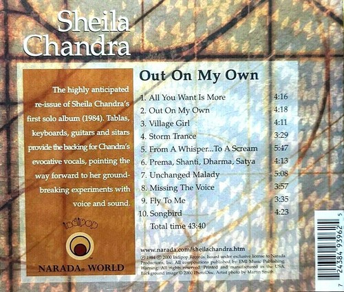 SHEILA CHANDRA - Out On My Own 2000 CD   EXCELLENT / MINT CONDITION / FREE SHIP - Bild 2 von 2