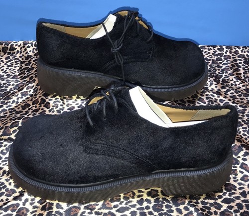 dELiA*s FAUX SUEDE BLACK OXFORD, LACE-UP, CHUNKY BASE, WM. SZ. 9, SWEET! - Picture 10 of 23