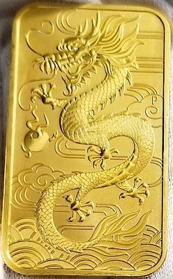 silver dragon 24K gold gilded 2012 1 oz